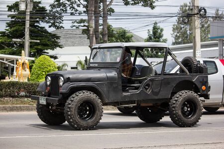 Chiangmai, Thailand - July 15 2019: Old Jeep Private car. Photo at road no 1001 about 8 km from downtown Chiangmai, thailand.のeditorial素材