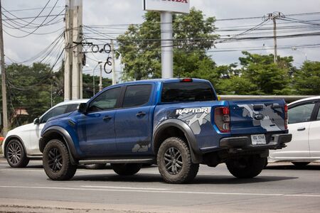 Chiangmai, Thailand - July 15 2019: Private Pickup car, Ford Ranger Raptor. On road no.1001, 8 km from Chiangmai city.のeditorial素材