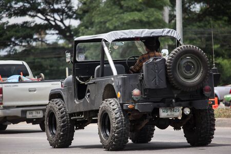 Chiangmai, Thailand - July 15 2019: Old Jeep Private car. Photo at road no 1001 about 8 km from downtown Chiangmai, thailand.のeditorial素材