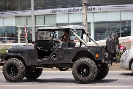 Chiangmai, Thailand - July 15 2019: Old Jeep Private car. Photo at road no 1001 about 8 km from downtown Chiangmai, thailand.のeditorial素材