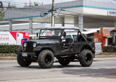 Chiangmai, Thailand - July 15 2019: Old Jeep Private car. Photo at road no 1001 about 8 km from downtown Chiangmai, thailand.のeditorial素材