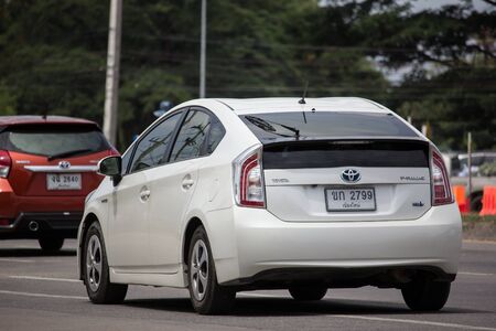 Chiangmai, Thailand - July 15 2019: Private car Toyota Prius Hybrid System. On road no.1001 8 km from Chiangmai Business Area.のeditorial素材