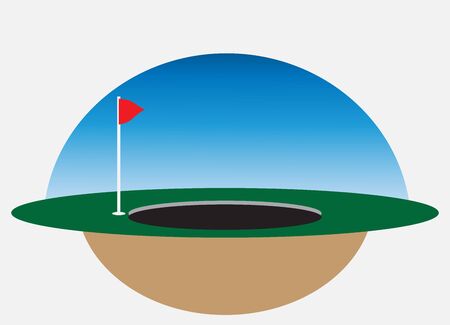 golf hole on green field Vectorのイラスト素材