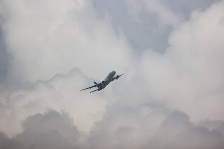 Chiangmai, Thailand - July 20 2019: Boeing 777-200ER HS-TJS of Thai airway. Take off from Chiangmai airport to Bangkok Suvarnabhumi thailand.のeditorial素材