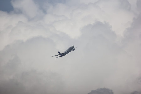 Chiangmai, Thailand - July 20 2019: Boeing 777-200ER HS-TJS of Thai airway. Take off from Chiangmai...
