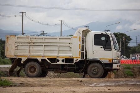 Chiangmai, Thailand - August 3 2019: Private Hino Dump Truck. On road no.1001 8 km from Chiangmai Business Area.のeditorial素材