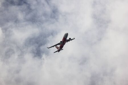 Chiangmai, Thailand - July 25 2019:  HS-BBH  Airbus A320-200 of Thai Airasia. Take off from Chiangmai Airport to Phuket.のeditorial素材