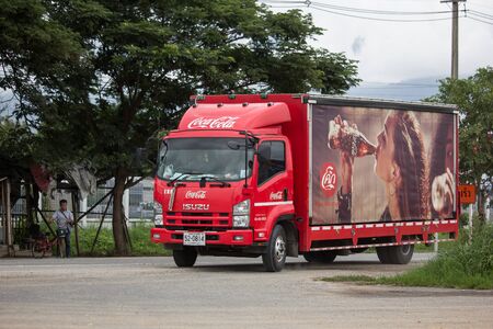Chiangmai, Thailand - August 3 2019: Coca Cola Truck (Coke). Photo at road no 121 about 8 km from downtown Chiangmai, thailand.のeditorial素材