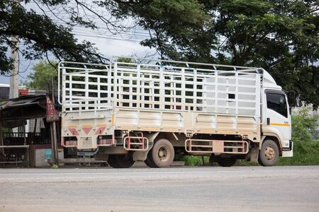 Chiangmai, Thailand - August 2 2019: Private Isuzu  Cargo Truck. Photo at road no.1001 about 8 km from downtown Chiangmai, thailand.のeditorial素材