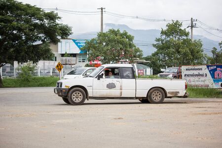 Chiangmai, Thailand - August 2 2019: Private Isuzu KB Old Pickup car. Photo at road no 121 about 8 km from downtown Chiangmai thailand.のeditorial素材