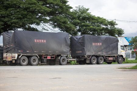 Chiangmai, Thailand - August 2 2019: Private Hino  Cargo Truck. Photo at road no.1001 about 8 km from downtown Chiangmai, thailand.のeditorial素材