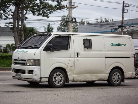 CHIANG MAI, THAILAND -MARCH 4 2017:  Money delivery Van of Guardforce Company.  On road no.1001, 8 km from Chiangmai city.のeditorial素材