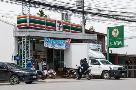 Chiangmai, Thailand - August 27 2019:  7-11 store. Location on road no121.  About 6 km from...