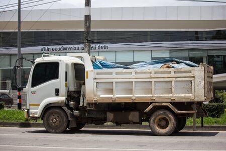 Chiangmai, Thailand - August 22 2019: Private Isuzu Dump Truck. On road no.1001 8 km from Chiangmai Business Area.のeditorial素材
