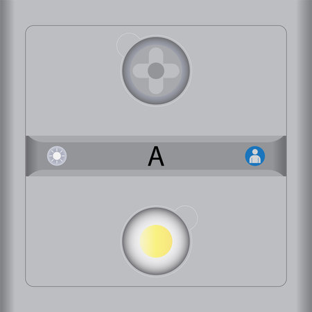 Passenger Airplane Overhead button control Vector