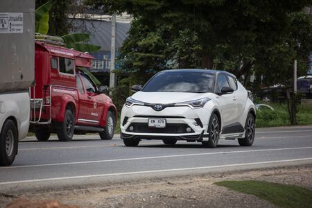 Chiangmai, Thailand - September 6 2019: New Toyota CHR Subcompact Crossover SUV Hybrid Car. Car on road No.121 to Chiangmai City.のeditorial素材