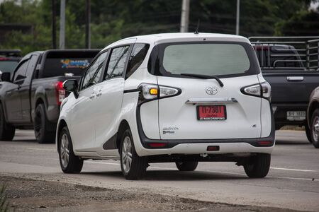 Chiangmai, Thailand - September 19 2019: New Product of Toyota Automobile, Toyota Sienta Mini MPV Van. On road no.1001, 8 km from Chiangmai city.のeditorial素材