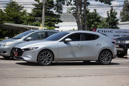 Chiangmai, Thailand -  October 3 2019: Private City Car, New  Mazda 3. Photo at road no 121 about 8 km from downtown Chiangmai, thailand.のeditorial素材