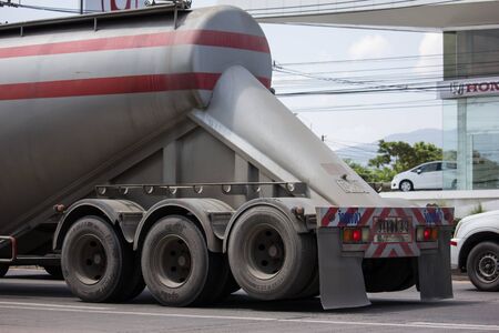Chiangmai, Thailand -  October 4 2019: Cement truck of Thanachai company. Photo at road no 121 about 8 km from downtown Chiangmai, thailand.のeditorial素材