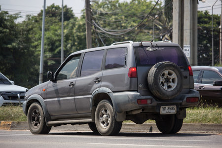 Chiangmai, Thailand -  October 10 2019: Private Suv car, Nissan X trail. On road no.1001, 8 km from...