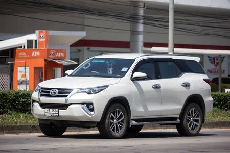Chiangmai, Thailand -  October 10 2019: Private  Toyota Fortuner Suv Car. On road no.1001 8 km from Chiangmai city.のeditorial素材