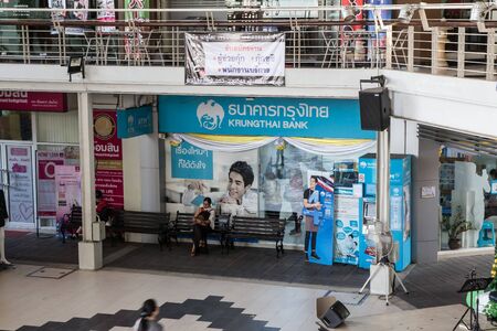 Chiangmai, Thailand - November 20 2019:  Krungthai Bank Inside Mee Choke Plaza. Modern Plaza in Urban fringe of chiangmai city.のeditorial素材