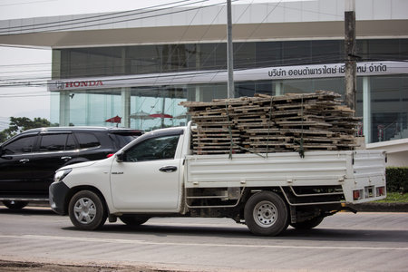 Chiangmai, Thailand - November 8 2019: Private Pickup Truck Car Toyota Hilux Revo. On road no.1001,...