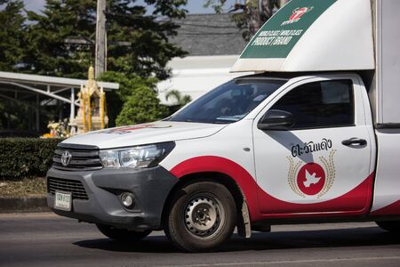 Chiangmai, Thailand - November 25 2019: Truck of Carabao Tawandang Company.   On road no.1001, 8 km from Chiangmai Business Area.のeditorial素材