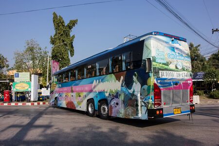 Chiangmai, Thailand - December 14 2019: Volvo  bus of Transport government company. 15 Meter Bus. Photo at Chiangmai bus station.のeditorial素材