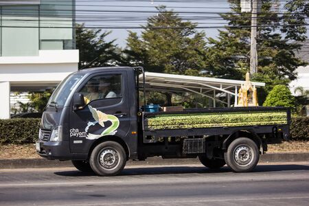 Chiangmai, Thailand - December 16 2019: Private Tata SuperACE City Giant Mini truck. On road no.1001 8 km from Chiangmai city.のeditorial素材