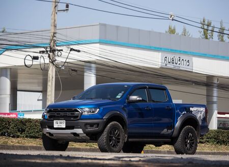 Chiangmai, Thailand - November 28 2019: Private Pickup car, Ford Ranger. On road no.1001, 8 km from Chiangmai city.のeditorial素材