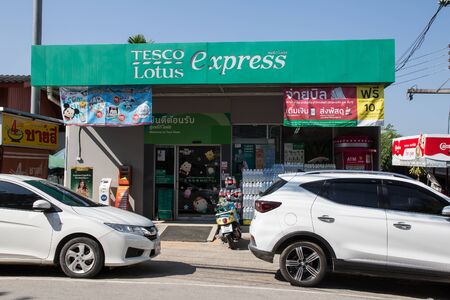 Chiangmai, Thailand - November 31 2019:  Store of Tesco lotus Express Hypermarket Phudoi. Location or Chiangmai city Urban Fringe.のeditorial素材