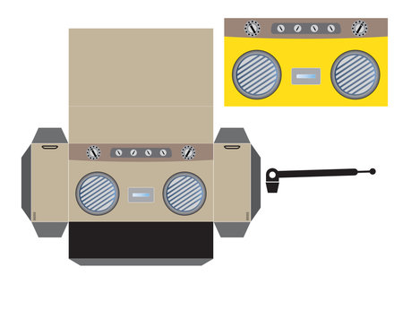 Vintage Radio Paper Model for Cut and Glue
