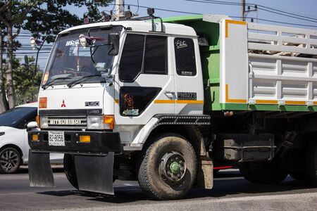 Hong Kong - October 4 2007: Private Mitsubishi Fuso  Dump Truck.  Photo at road no.121 about 8 km from downtown Chiangmai, thailand.のeditorial素材