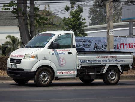 Chiangmai, Thailand - March  24 2020: Private Suzuki Carry Pick up car. Photo at road no 121 about 8 km from downtown Chiangmai thailand.のeditorial素材