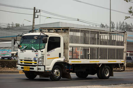 Chiangmai, Thailand -  April 6 2020: Private Isuzu  Cargo Truck. Photo at road no.1001 about 8 km from downtown Chiangmai, thailand.のeditorial素材