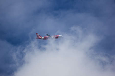 Chiangmai, Thailand -  Auguest 11 2020: HS-ABO  Airbus A320-200 of Thai Airasia. Take off from Chiangmai Airport to Phuket.のeditorial素材