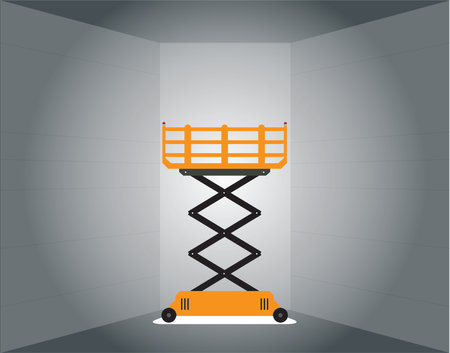 hydraulic scissor lift for high area workのイラスト素材