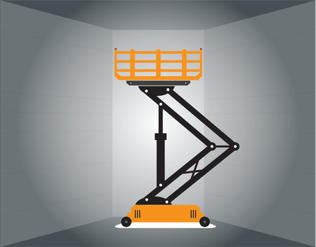 hydraulic scissor lift for high area workのイラスト素材