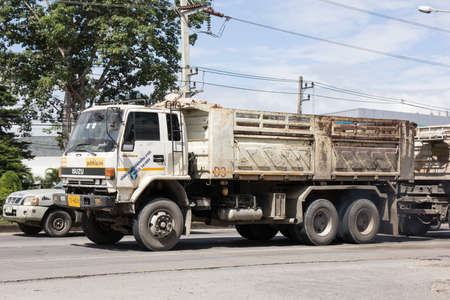 Chiangmai, Thailand -   October 27 2020: Private Isuzu Dump Truck. On road no.1001 8 km from Chiangmai Business Area.のeditorial素材