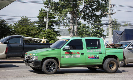 Chiangmai, Thailand -   November 9 2020: Private Pickup car, Nissan Big M. On road no.1001, 8 km...