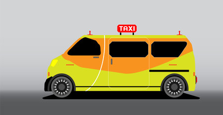 autonomous  Smart Taxi Passenger van carのイラスト素材