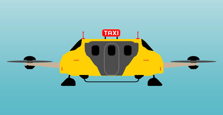 Smart Black and yellow drone taxiのイラスト素材