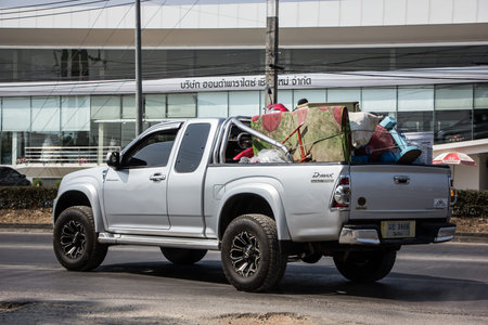 Chiangmai, Thailand - January 19 2021:  Private Isuzu Dmax Pickup Truck. On road no.1001 8 km from...