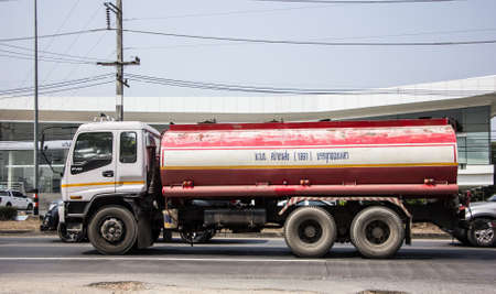 Chiangmai, Thailand - February  9 2021:  Private Oil Tank Truck. On Truck on road no.1001, 8 km from Chiangmai city.のeditorial素材