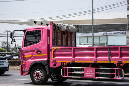 Chiangmai, Thailand - March  4 2021:  Private Hino Victor 500 Cargo Truck. Photo at road no.1001...