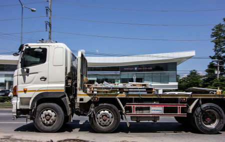 Chiangmai, Thailand - May  3 2021: Private Hino Victor 500 Cargo Truck. Photo at road no.1001 about 8 km from downtown Chiangmai, thailand.のeditorial素材