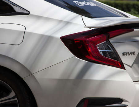 Chiangmai, Thailand -July 13 2021: Private Sedan Car from Honda Automobil,Tenth generation Honda Civic. On road no.1001 8 km from Chiangmai Business Area.のeditorial素材