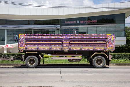 Chiangmai, Thailand -July 13 2021:  Private Hino Dump Truck. On road no.1001 8 km from Chiangmai...
