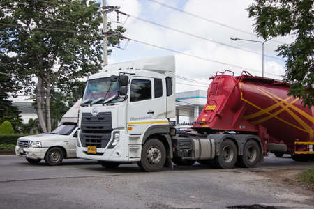 Chiangmai, Thailand - September 7 2021: Nissan Ud Truck of Thai Asia Container company.  On road no.1001, 8 km from Chiangmai city.のeditorial素材